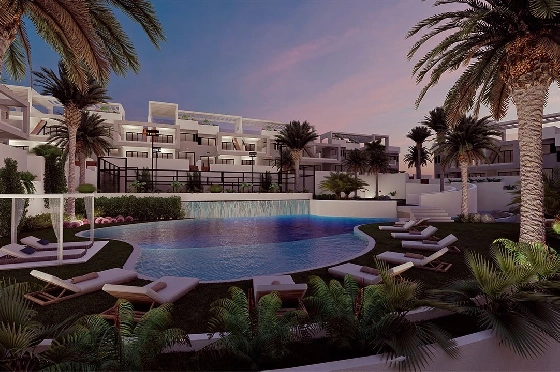 Erdgeschoss Apartment in Torrevieja zu verkaufen, Woongedeelte 131 m², Zustand Erstbezug, 2 Slaapkamers, 2 Badkamers, Pool, ref.: HA-TON-221-A01-13