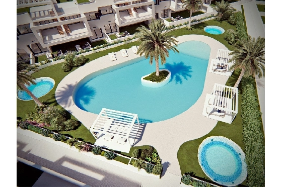 Erdgeschoss Apartment in Torrevieja zu verkaufen, Woongedeelte 131 m², Zustand Erstbezug, 2 Slaapkamers, 2 Badkamers, Pool, ref.: HA-TON-221-A01-6