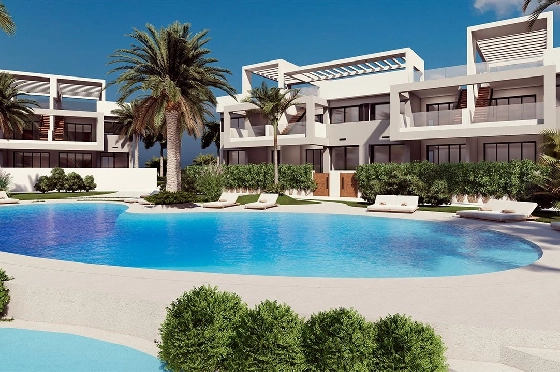 Erdgeschoss Apartment in Torrevieja zu verkaufen, Woongedeelte 131 m², Zustand Erstbezug, 2 Slaapkamers, 2 Badkamers, Pool, ref.: HA-TON-221-A01-7
