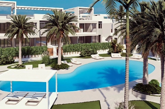 Erdgeschoss Apartment in Torrevieja zu verkaufen, Woongedeelte 131 m², Zustand Erstbezug, 2 Slaapkamers, 2 Badkamers, Pool, ref.: HA-TON-221-A01-8