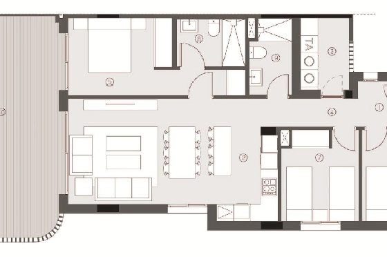 Etagen Apartment in Torrevieja zu verkaufen, Woongedeelte 131 m², Zustand Erstbezug, 3 Slaapkamers, 2 Badkamers, Pool, ref.: HA-TON-290-A02-15