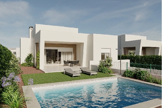 Villa in Algorfa zu verkaufen, Woongedeelte 345 m², Zustand Erstbezug, Klimaanlage, Grondstuk 458 m², 3 Slaapkamers, 2 Badkamers, Pool, ref.: HA-ARN-116-E02-1