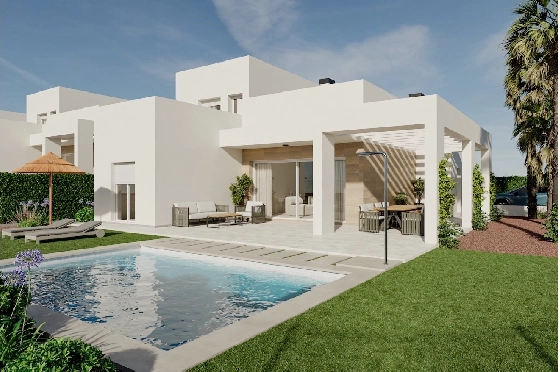 Villa in Algorfa zu verkaufen, Woongedeelte 298 m², Zustand Erstbezug, Klimaanlage, Grondstuk 442 m², 4 Slaapkamers, 3 Badkamers, Pool, ref.: HA-ARN-116-E01-1