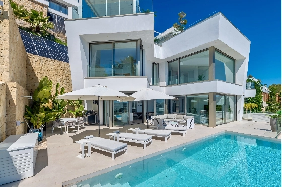 Villa in Moraira zu verkaufen, Woongedeelte 370 m², Bouwjaar 2022, Klimaanlage, Grondstuk 813 m², 4 Slaapkamers, 4 Badkamers, Pool, ref.: AM-12683DR-40