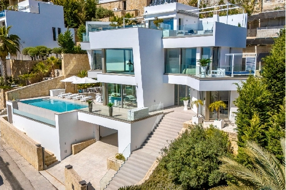 Villa in Moraira zu verkaufen, Woongedeelte 370 m², Bouwjaar 2022, Klimaanlage, Grondstuk 813 m², 4 Slaapkamers, 4 Badkamers, Pool, ref.: AM-12683DR-41