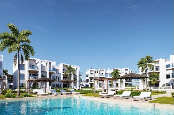 Etagen Apartment in Los Alcazares zu verkaufen, Woongedeelte 100 m², Zustand Erstbezug, Klimaanlage, 3 Slaapkamers, 2 Badkamers, Pool, ref.: HA-LAN-480-A03-1
