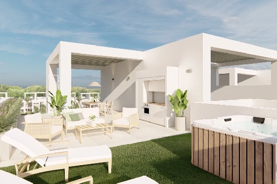 Penthouse Apartment in Los Alcazares zu verkaufen, Woongedeelte 150 m², Zustand Erstbezug, Klimaanlage, 2 Slaapkamers, 2 Badkamers, Pool, ref.: HA-LAN-480-A02-21