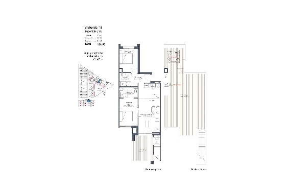 Penthouse Apartment in Los Alcazares zu verkaufen, Woongedeelte 150 m², Zustand Erstbezug, Klimaanlage, 2 Slaapkamers, 2 Badkamers, Pool, ref.: HA-LAN-480-A02-28