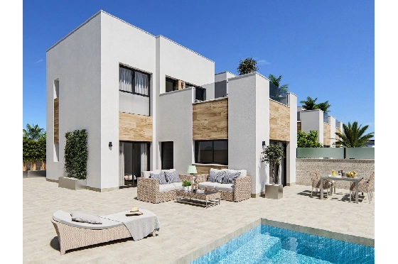 Villa in San Fulgencio zu verkaufen, Woongedeelte 108 m², Zustand Erstbezug, Klimaanlage, Grondstuk 244 m², 3 Slaapkamers, 2 Badkamers, Pool, ref.: HA-MAN-301-E01-2