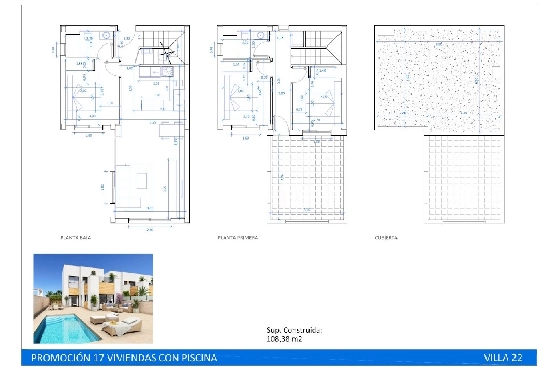 Villa in San Fulgencio zu verkaufen, Woongedeelte 108 m², Zustand Erstbezug, Klimaanlage, Grondstuk 244 m², 3 Slaapkamers, 2 Badkamers, Pool, ref.: HA-MAN-301-E01-6