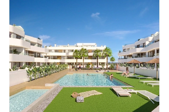 Penthouse Apartment in Los Alcazares zu verkaufen, Woongedeelte 188 m², Zustand Erstbezug, 3 Slaapkamers, 2 Badkamers, Pool, ref.: HA-LAN-492-A02-1