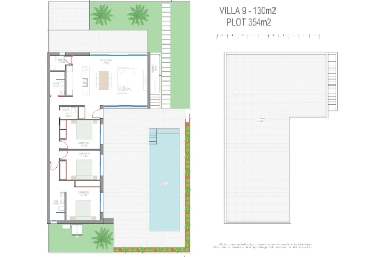 Villa in Los Alcazares zu verkaufen, Woongedeelte 198 m², Zustand Erstbezug, Klimaanlage, Grondstuk 235 m², 3 Slaapkamers, 2 Badkamers, Pool, ref.: HA-LAN-501-E01-32