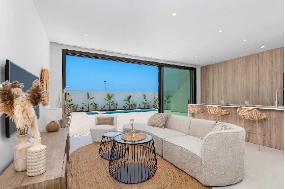 Villa in Los Alcazares zu verkaufen, Woongedeelte 198 m², Zustand Erstbezug, Klimaanlage, Grondstuk 235 m², 3 Slaapkamers, 2 Badkamers, Pool, ref.: HA-LAN-501-E01-6
