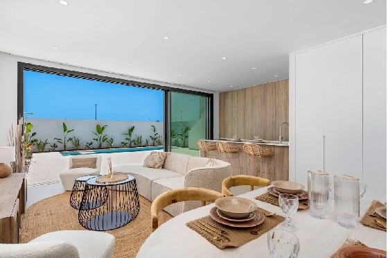 Villa in Los Alcazares zu verkaufen, Woongedeelte 198 m², Zustand Erstbezug, Klimaanlage, Grondstuk 235 m², 3 Slaapkamers, 2 Badkamers, Pool, ref.: HA-LAN-501-E01-8