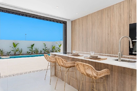 Villa in Los Alcazares zu verkaufen, Woongedeelte 198 m², Zustand Erstbezug, Klimaanlage, Grondstuk 235 m², 3 Slaapkamers, 2 Badkamers, Pool, ref.: HA-LAN-501-E01-9