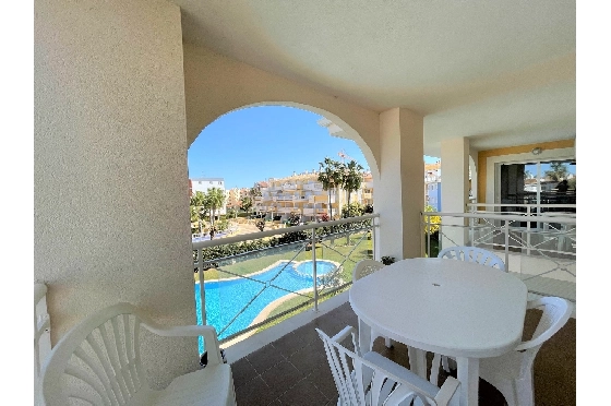 Apartment in Denia(Las Marinas) zur Ferienvermietung, Woongedeelte 90 m², Bouwjaar 2003, Zustand gepflegt, + Zentralheizung, Klimaanlage, 1 Slaapkamers, 1 Badkamers, Pool, ref.: T-0318-4